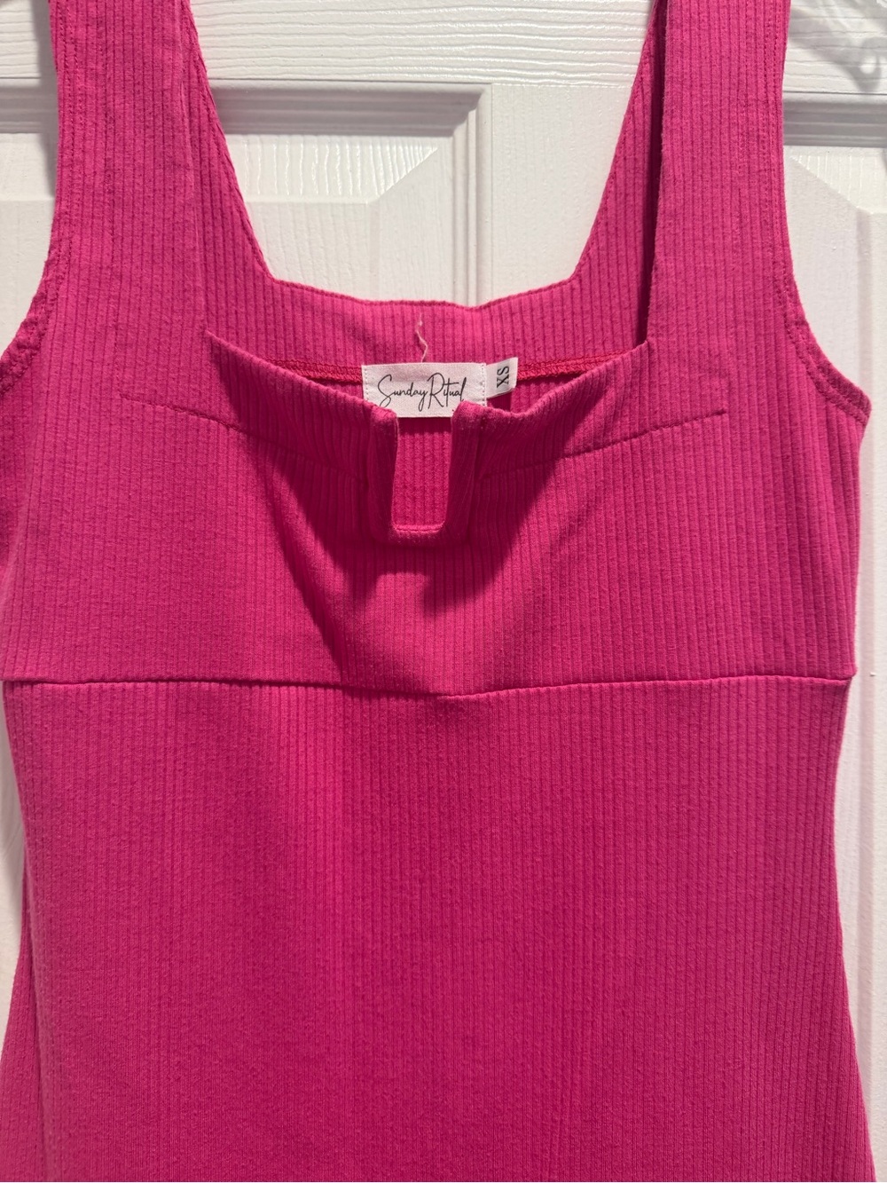Sunday Ritual Pink Ribbed Bodycon Dress - Picture 3 of 4